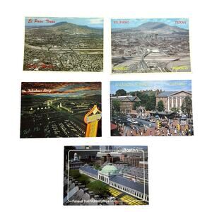 Lot of 5 Vintage Cities and Scenery Postcards